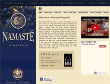 Tablet Screenshot of namastevineyards.com